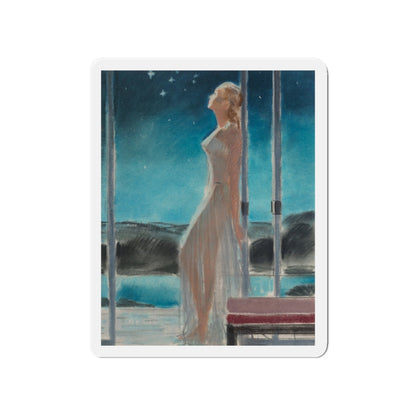 Starry Night (Magazine Illustration) Refrigerator Magnet-4 Inch-The Sticker Space