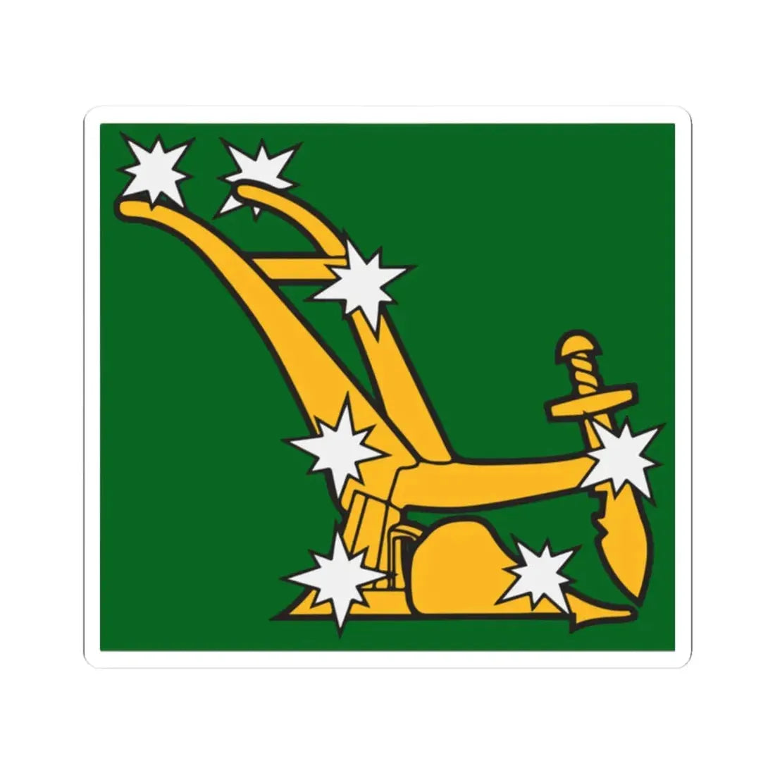 Starry Plough flag 1914 (Ireland) STICKER Vinyl Kiss-Cut Decal 2 Inch White - The Sticker Space