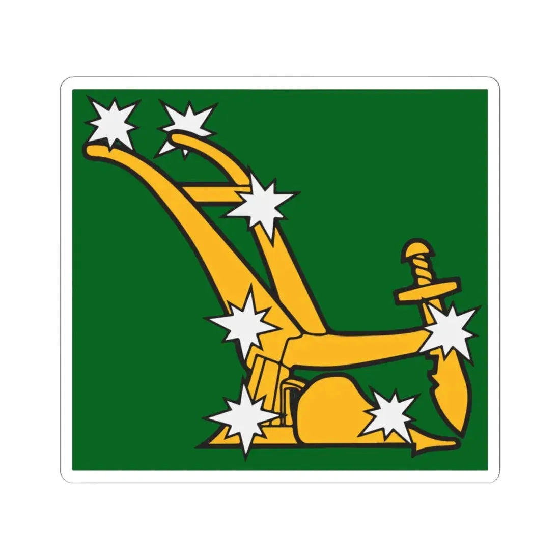 Starry Plough flag 1914 (Ireland) STICKER Vinyl Kiss-Cut Decal 6 Inch White - The Sticker Space