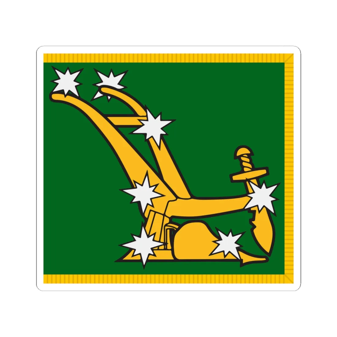 Starry Plough flag with fringe (Ireland) STICKER Vinyl Kiss-Cut Decal 6 Inch White - The Sticker Space