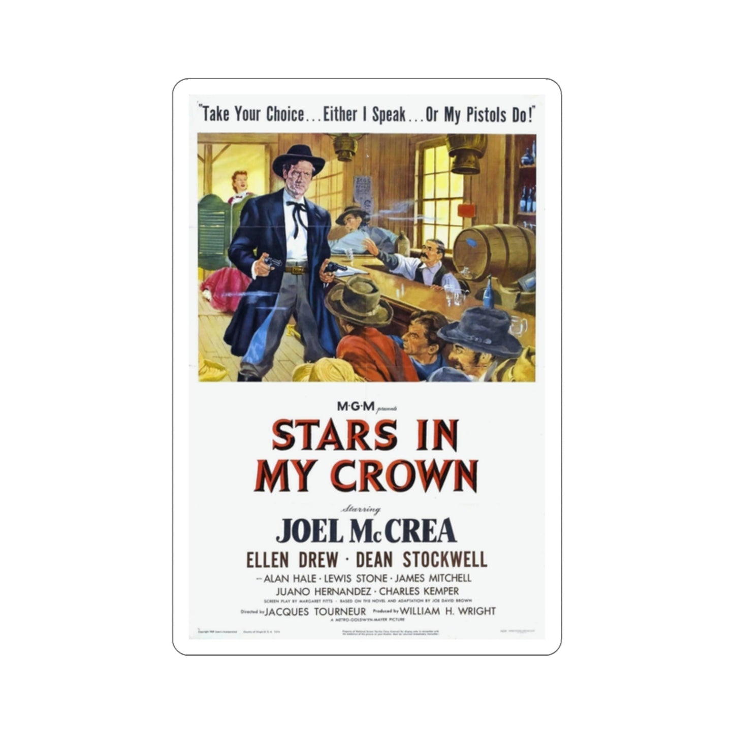 Stars in My Crown 1950 Movie Poster STICKER Vinyl Die-Cut Decal-2 Inch-The Sticker Space