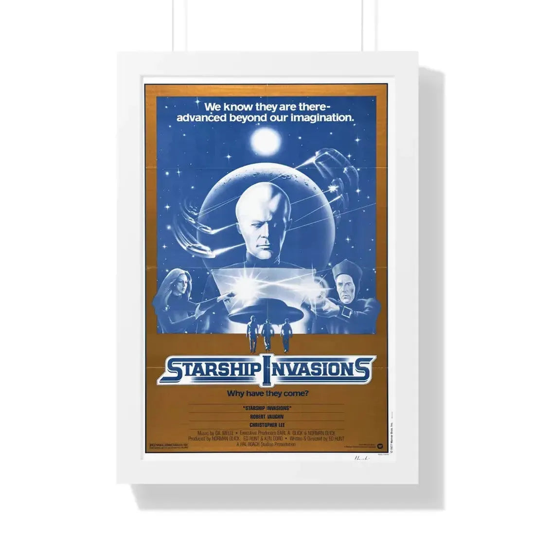 STARSHIP INVASIONS 1977 - Framed Movie Poster 16″ x 24″ White - The Sticker Space