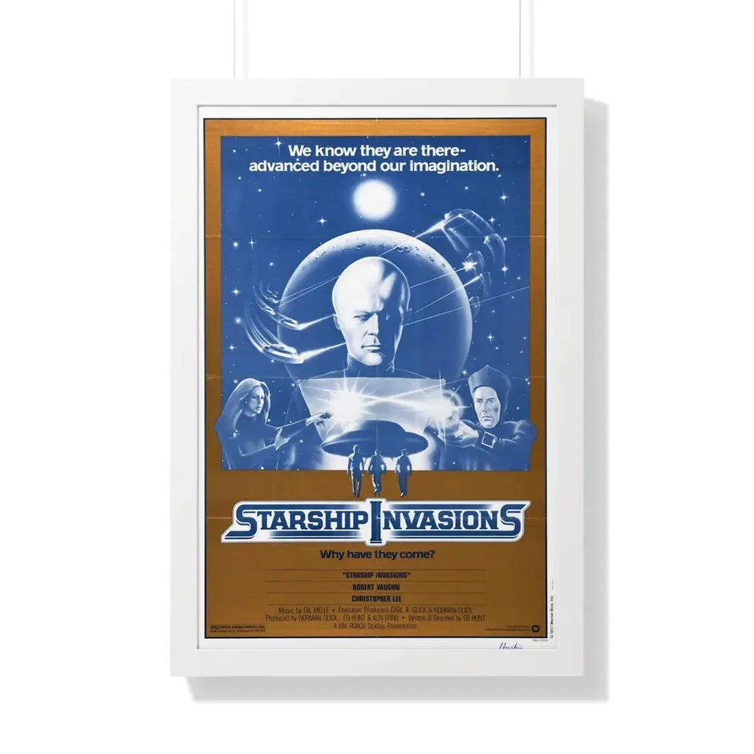 STARSHIP INVASIONS 1977 - Framed Movie Poster 20" x 30" White - The Sticker Space
