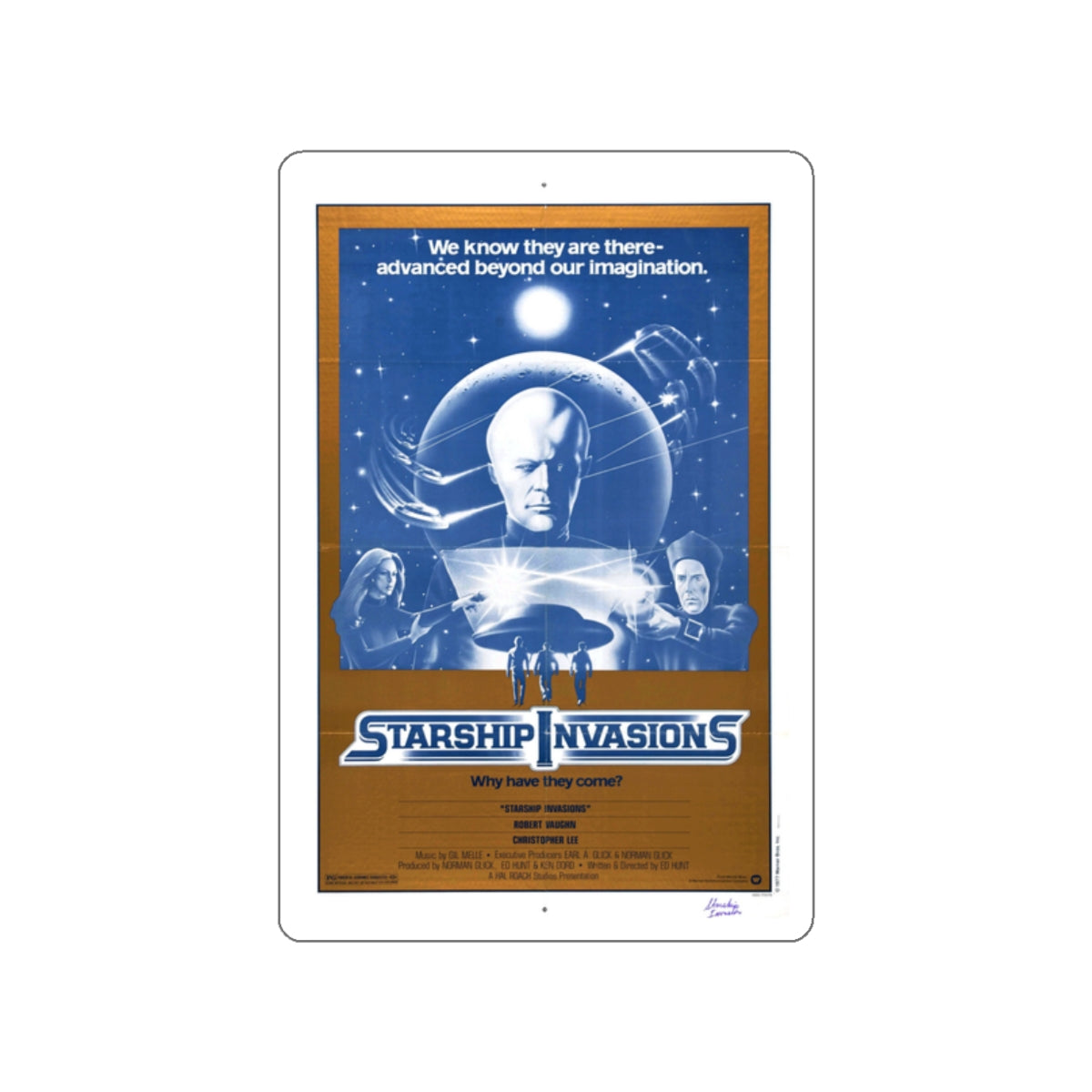 STARSHIP INVASIONS 1977 Movie Poster STICKER Vinyl Die-Cut Decal-White-The Sticker Space