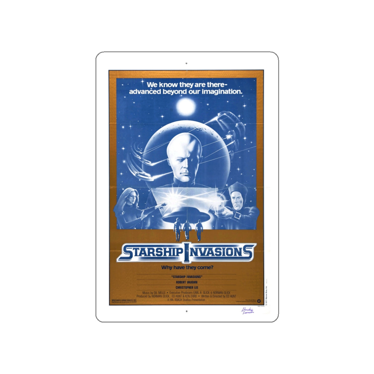 STARSHIP INVASIONS 1977 Movie Poster STICKER Vinyl Die-Cut Decal-White-The Sticker Space