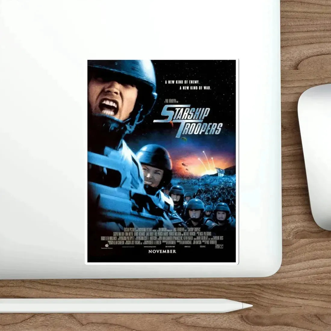 Starship Troopers 1997 Movie Poster STICKER Vinyl Die-Cut Decal - The Sticker Space