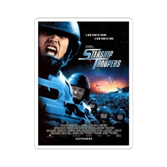 Starship Troopers 1997 Movie Poster - STICKER Vinyl Kiss-Cut Decal 2 Inch White - The Sticker Space