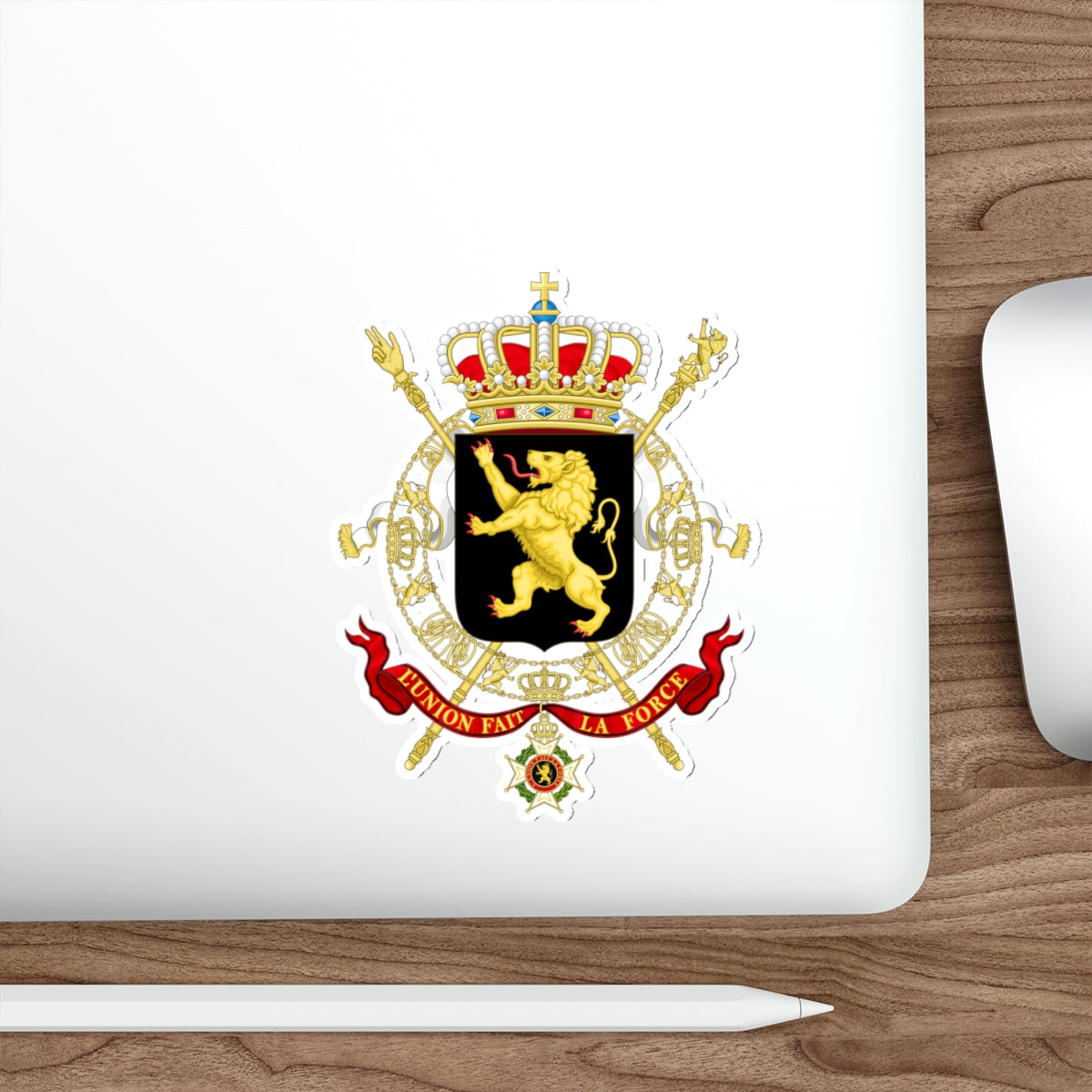 State Coat of Arms of Belgium STICKER Vinyl Die-Cut Decal-The Sticker Space