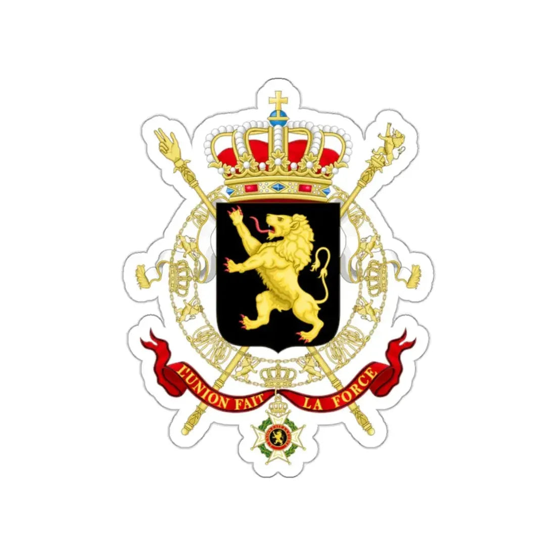 State Coat of Arms of Belgium STICKER Vinyl Die-Cut Decal 2 Inch - The Sticker Space