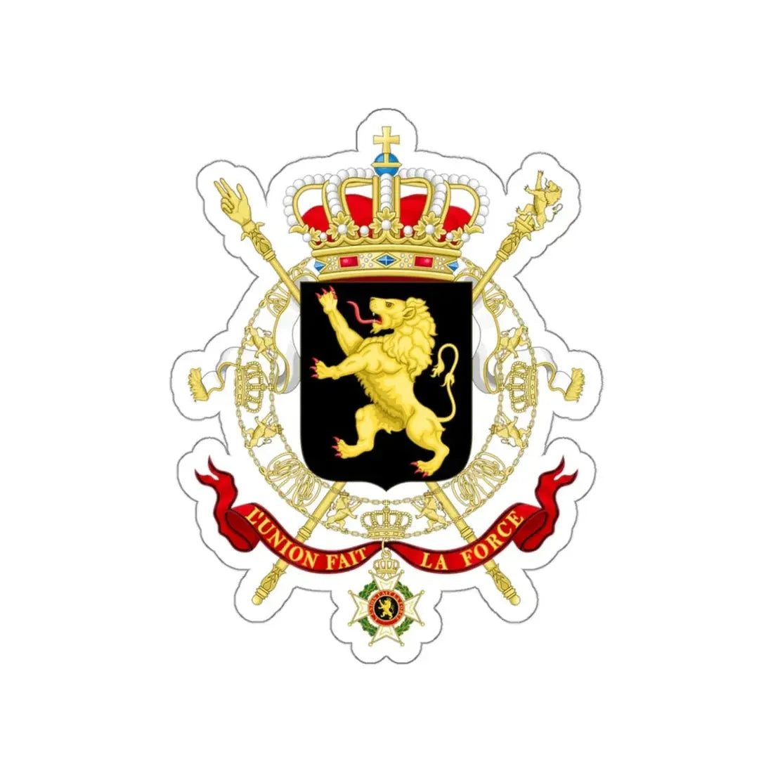 State Coat of Arms of Belgium STICKER Vinyl Die-Cut Decal 3 Inch - The Sticker Space