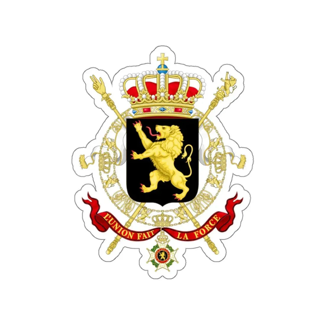State Coat of Arms of Belgium STICKER Vinyl Die-Cut Decal 4 Inch - The Sticker Space