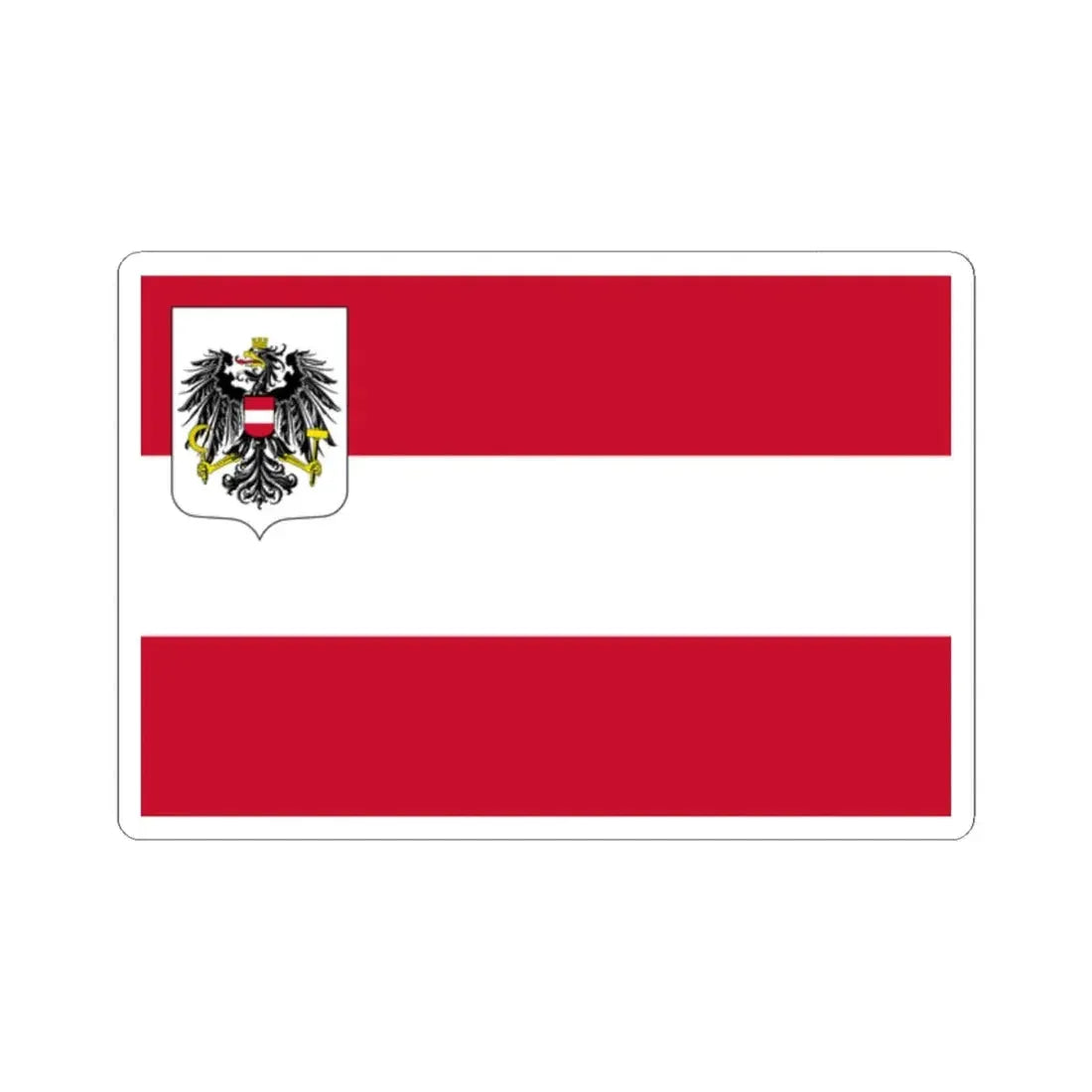 State Ensign of Austria 1929-1934 (Austria) STICKER Vinyl Kiss-Cut Decal 2 Inch White - The Sticker Space
