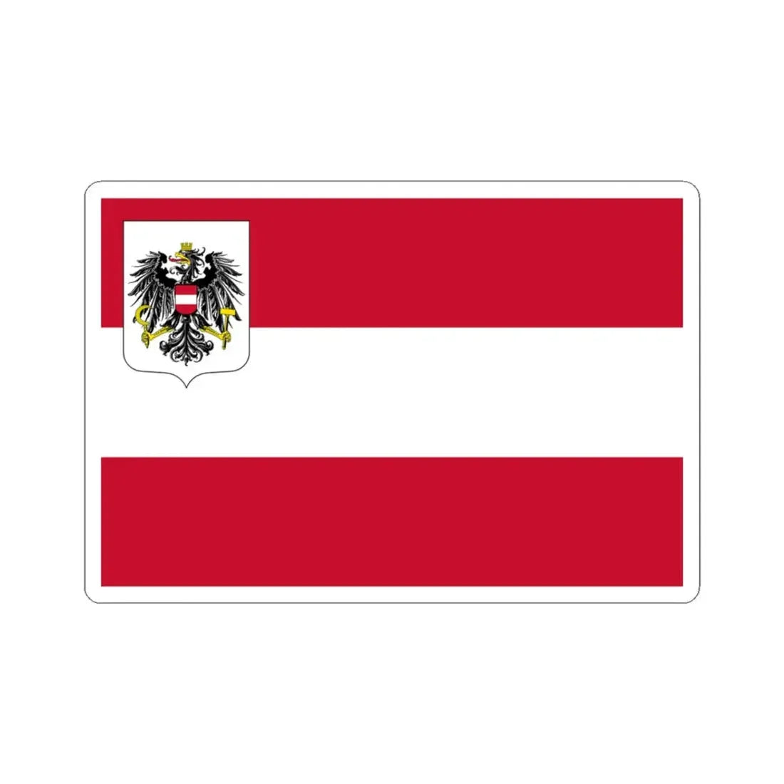 State Ensign of Austria 1929-1934 (Austria) STICKER Vinyl Kiss-Cut Decal 3 Inch White - The Sticker Space