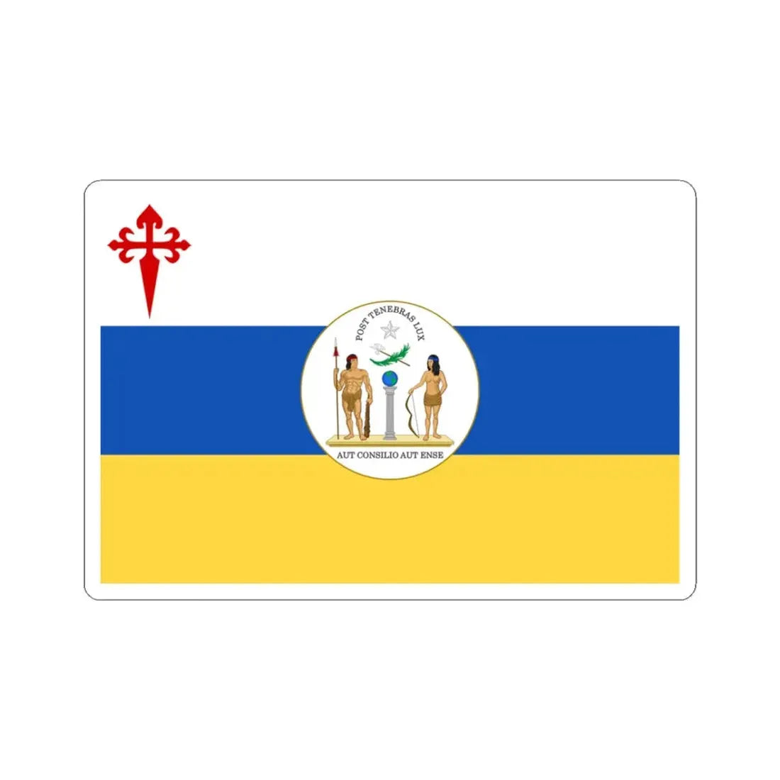 State Ensign of Chile 1813-1814 (Chile) STICKER Vinyl Kiss-Cut Decal 3 Inch White - The Sticker Space