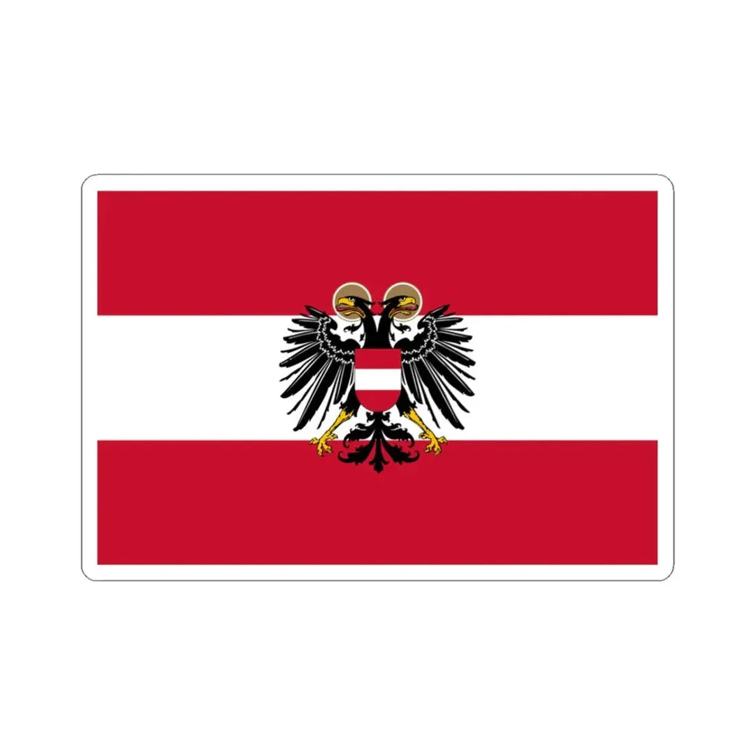 State flag of Austria 1934-1938 (Austria) STICKER Vinyl Kiss-Cut Decal 3 Inch White - The Sticker Space