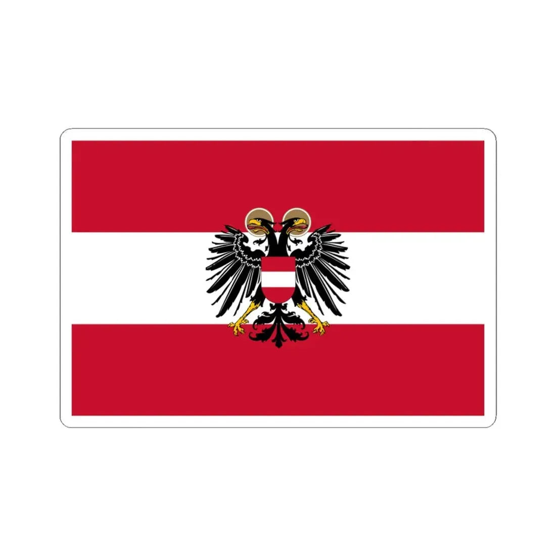 State flag of Austria 1934-1938 (Austria) STICKER Vinyl Kiss-Cut Decal 4 Inch White - The Sticker Space