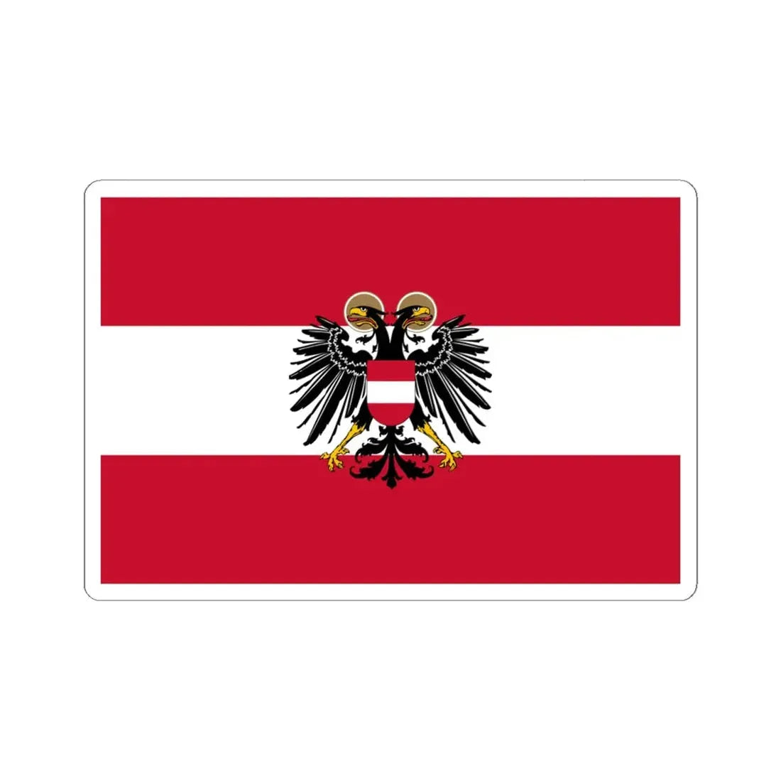 State flag of Austria 1934-1938 (Austria) STICKER Vinyl Kiss-Cut Decal 6 Inch White - The Sticker Space