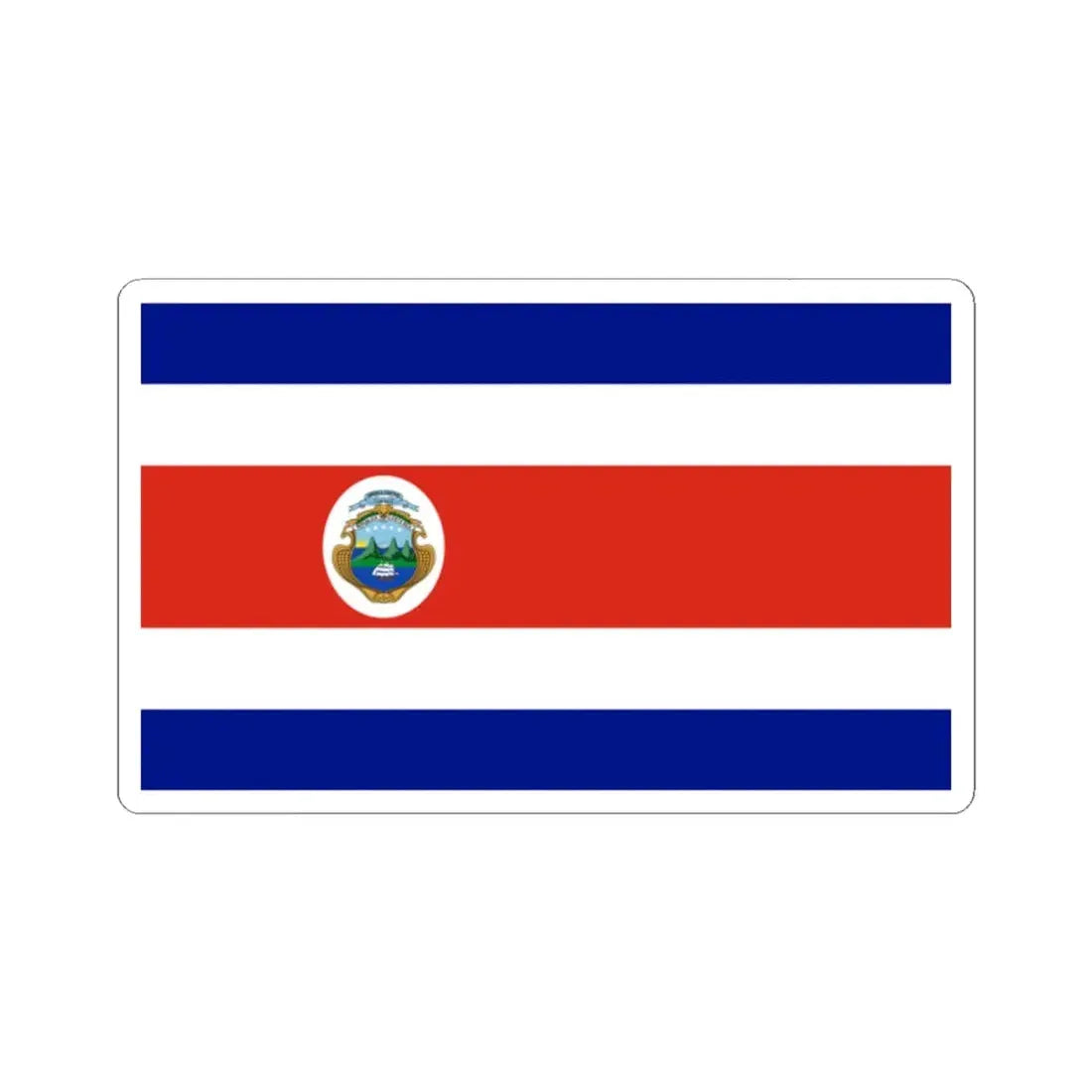 State Flag of Costa Rica 1906-1964 (Costa Rica) STICKER Vinyl Kiss-Cut Decal 2 Inch White - The Sticker Space