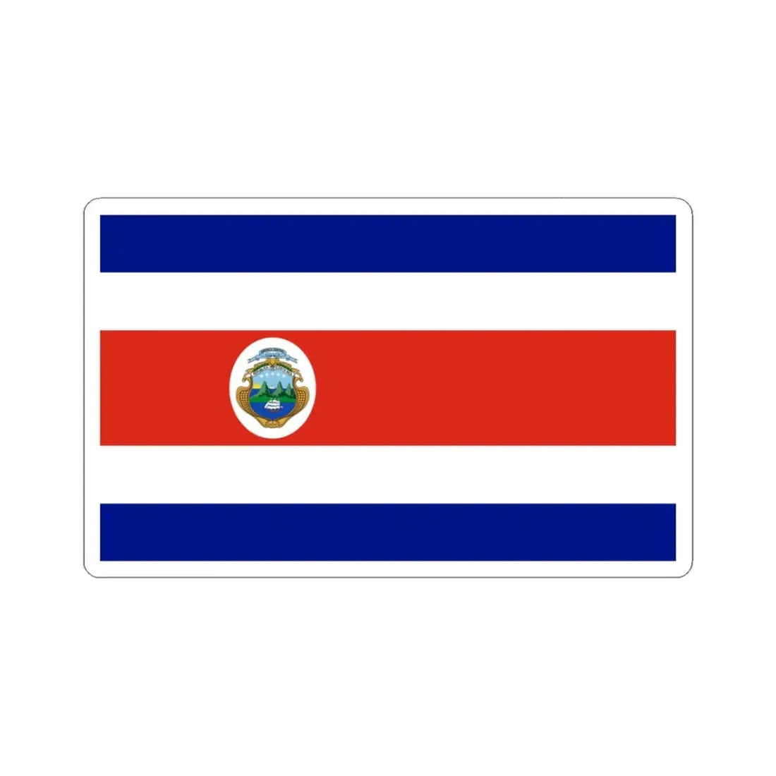 State Flag of Costa Rica 1906-1964 (Costa Rica) STICKER Vinyl Kiss-Cut Decal 3 Inch White - The Sticker Space