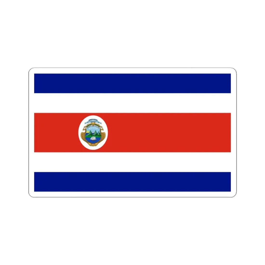 State Flag of Costa Rica 1906-1964 (Costa Rica) STICKER Vinyl Kiss-Cut Decal 4 Inch White - The Sticker Space