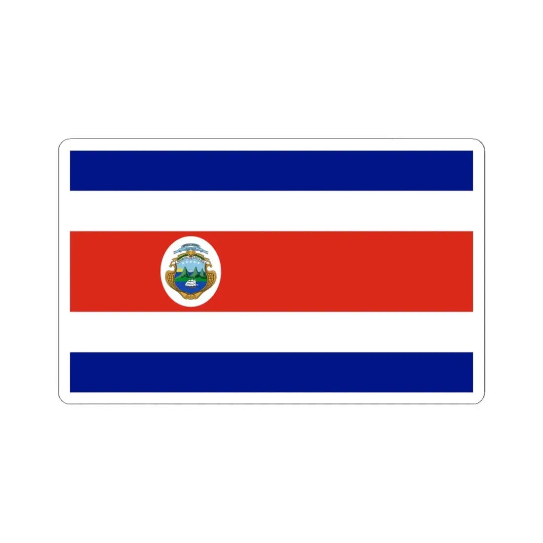 State Flag of Costa Rica 1906-1964 (Costa Rica) STICKER Vinyl Kiss-Cut Decal 6 Inch White - The Sticker Space