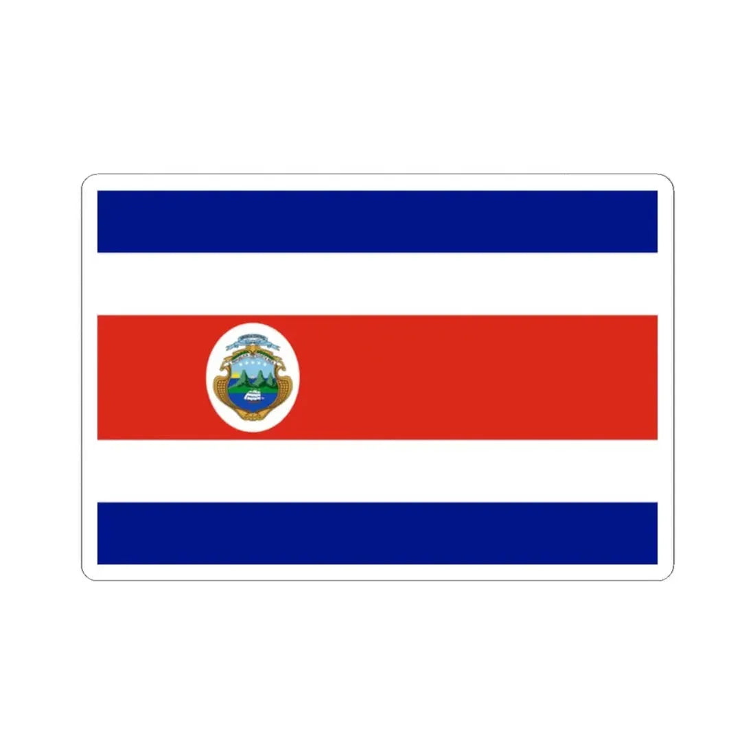 State Flag of Costa Rica 1906 3-2 (Costa Rica) STICKER Vinyl Kiss-Cut Decal 2 Inch White - The Sticker Space