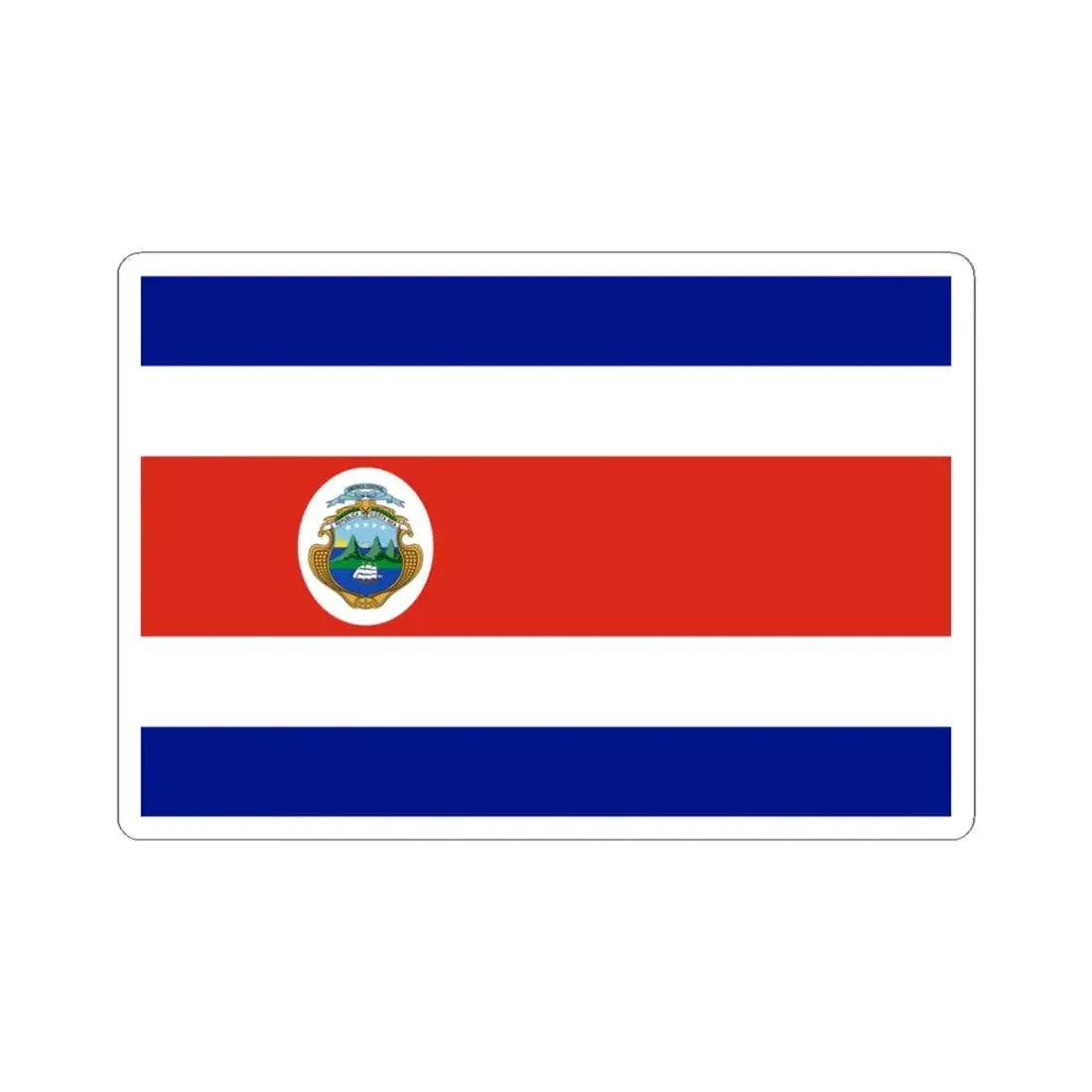 State Flag of Costa Rica 1906 3-2 (Costa Rica) STICKER Vinyl Kiss-Cut Decal 4 Inch White - The Sticker Space
