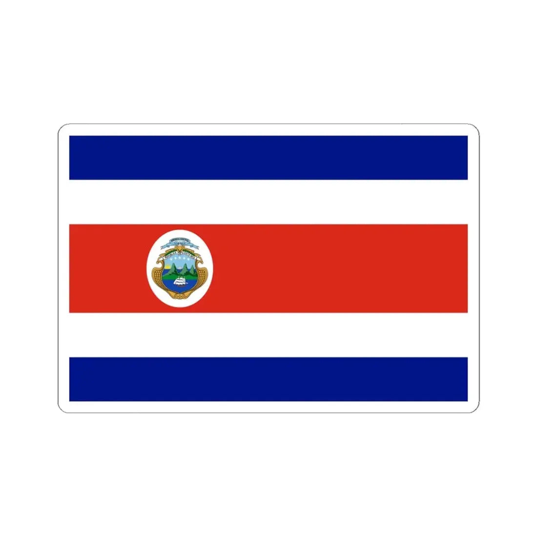 State Flag of Costa Rica 1906 3-2 (Costa Rica) STICKER Vinyl Kiss-Cut Decal 6 Inch White - The Sticker Space