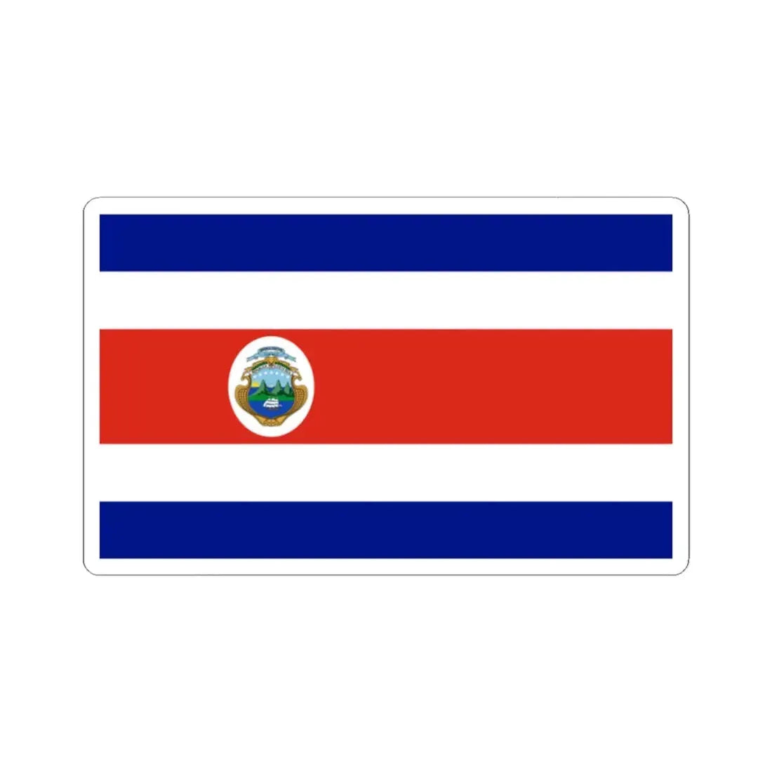 State Flag of Costa Rica 1964-1998 (Costa Rica) STICKER Vinyl Kiss-Cut Decal 2 Inch White - The Sticker Space