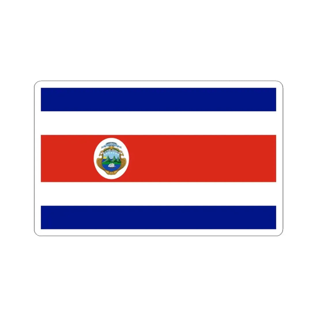State Flag of Costa Rica 1964-1998 (Costa Rica) STICKER Vinyl Kiss-Cut Decal 3 Inch White - The Sticker Space
