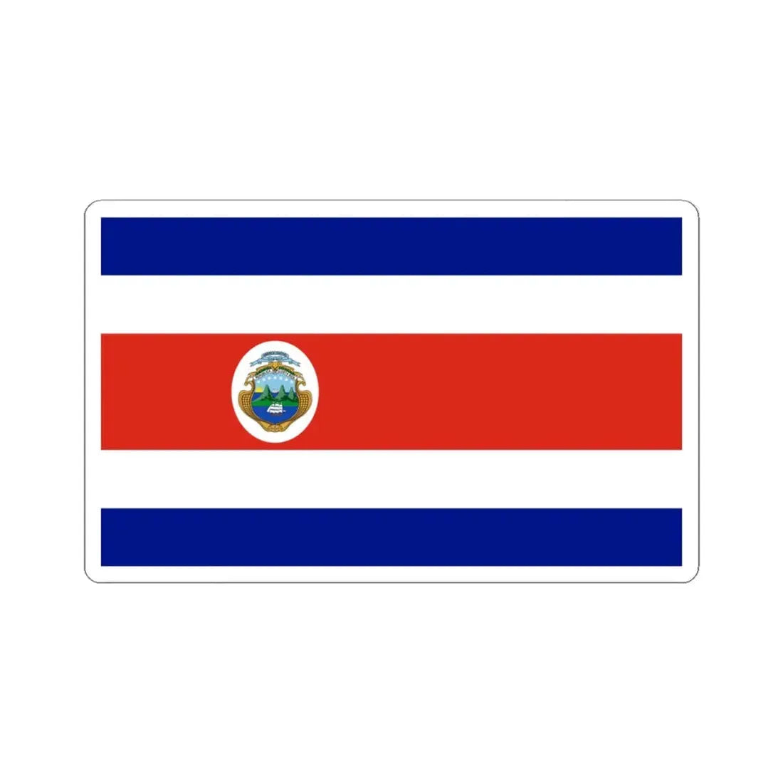 State Flag of Costa Rica 1964-1998 (Costa Rica) STICKER Vinyl Kiss-Cut Decal 4 Inch White - The Sticker Space