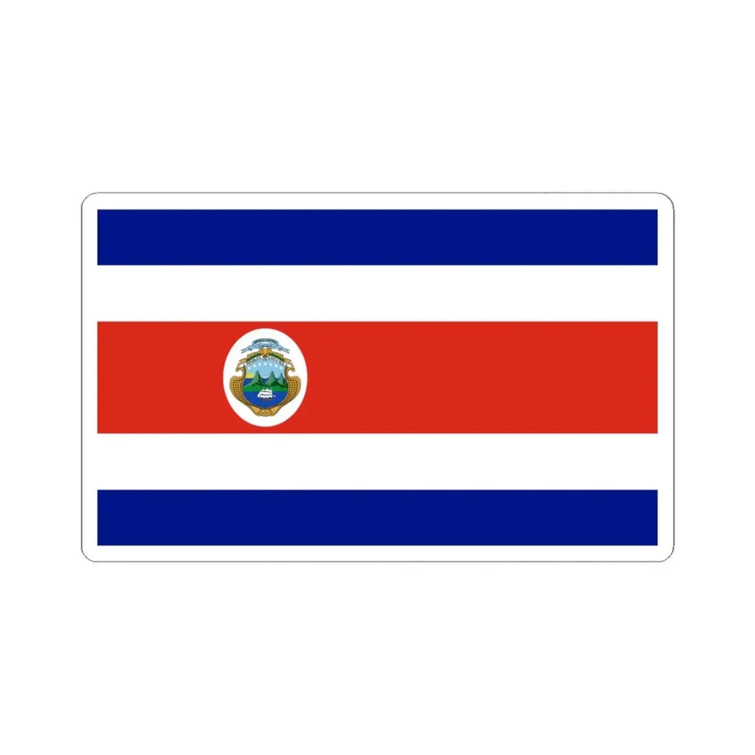 State Flag of Costa Rica 1964-1998 (Costa Rica) STICKER Vinyl Kiss-Cut Decal 6 Inch White - The Sticker Space