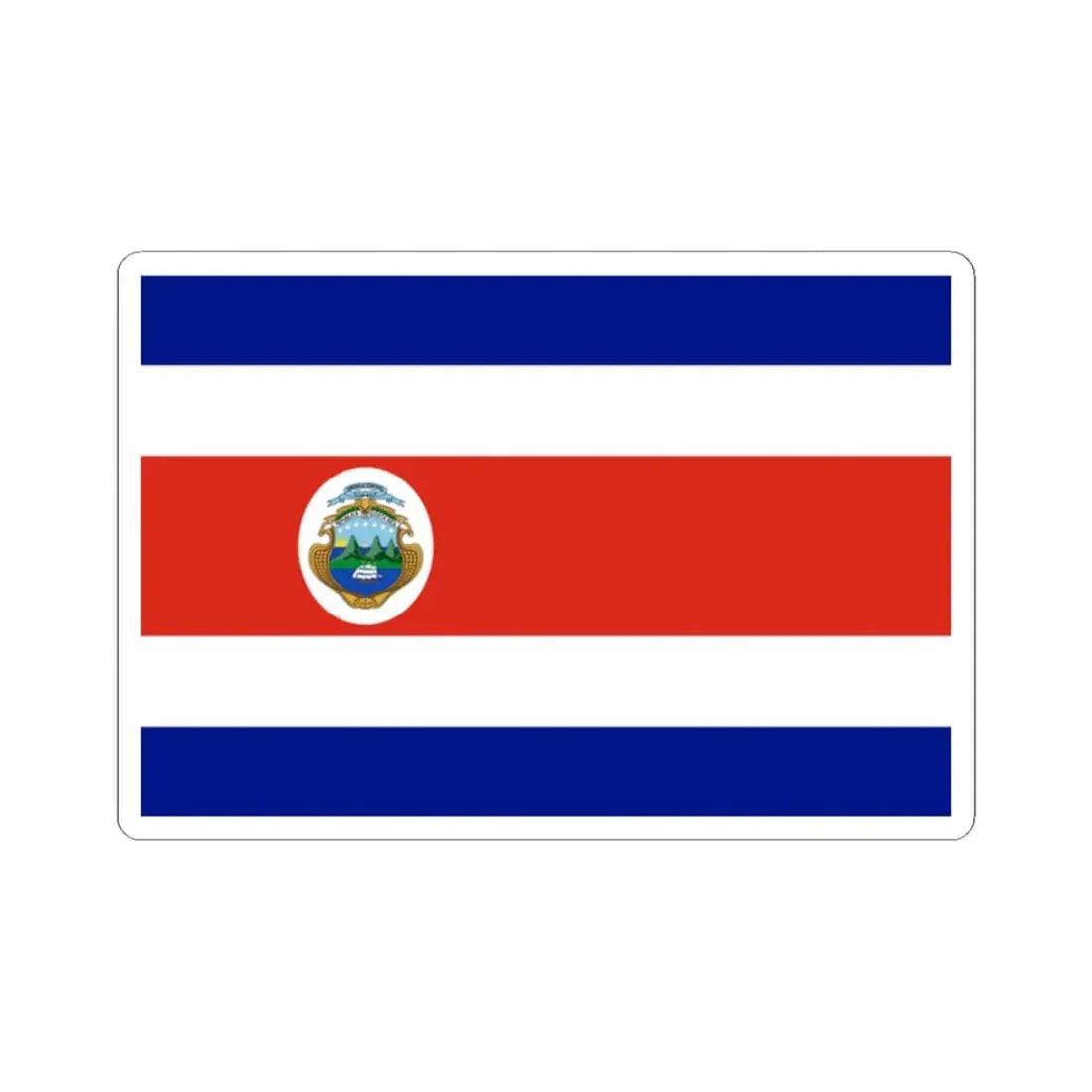State Flag of Costa Rica 1964 3-2 (Costa Rica) STICKER Vinyl Kiss-Cut Decal 2 Inch White - The Sticker Space
