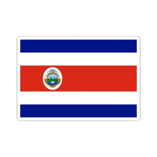 State Flag of Costa Rica 1964 3-2 (Costa Rica) STICKER Vinyl Kiss-Cut Decal 2 Inch White - The Sticker Space