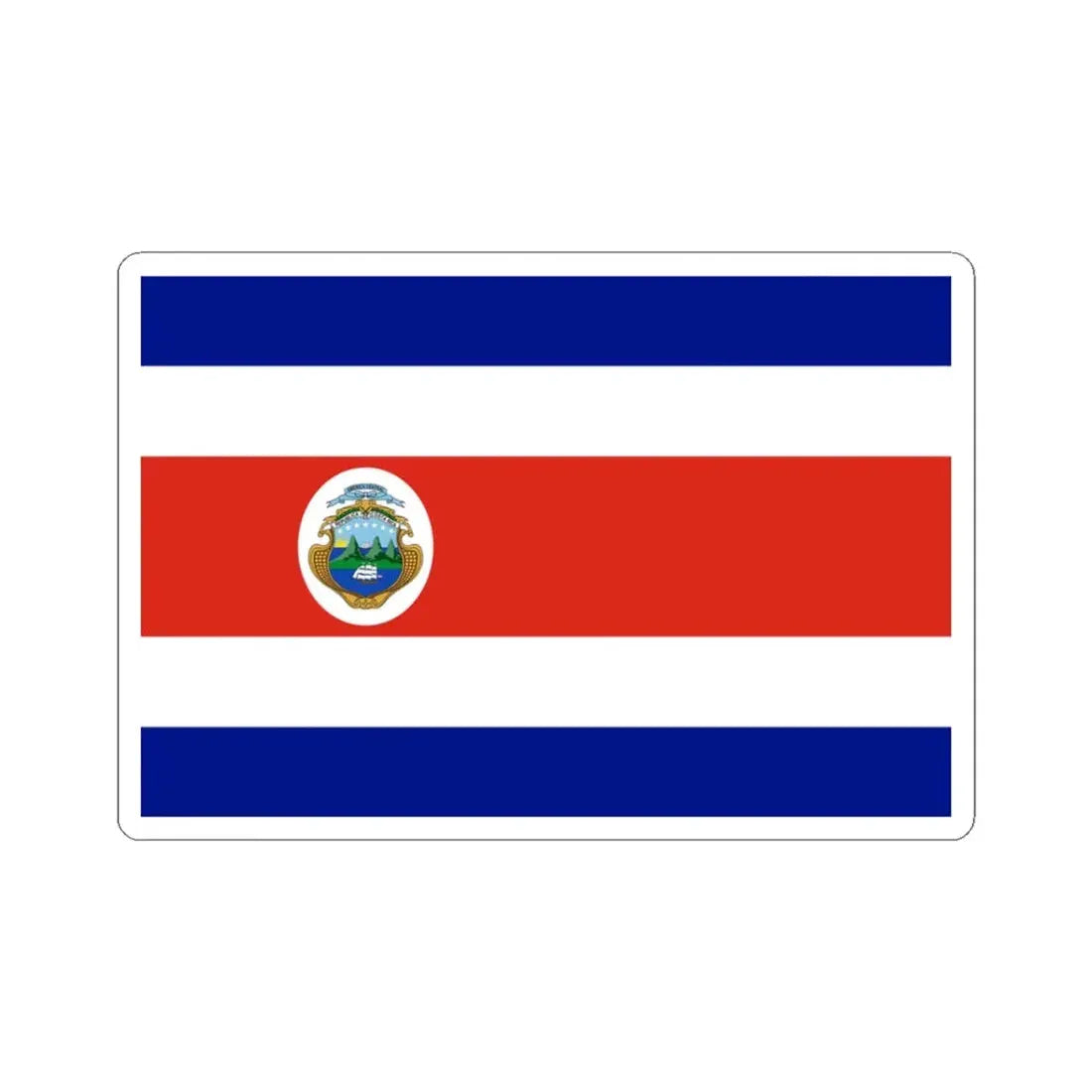 State Flag of Costa Rica 1964 3-2 (Costa Rica) STICKER Vinyl Kiss-Cut Decal 3 Inch White - The Sticker Space
