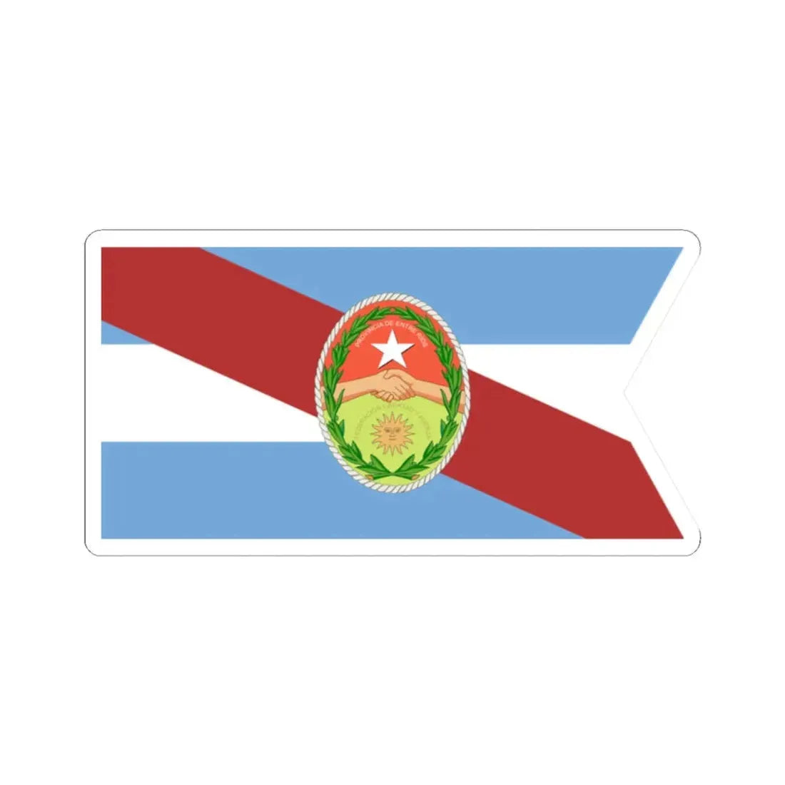 State Flag of Entre Rios (Argentina) STICKER Vinyl Kiss-Cut Decal 2 Inch White - The Sticker Space