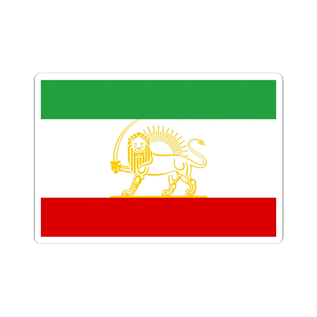 State Flag of Iran 1924 (Iran) STICKER Vinyl Kiss-Cut Decal 6 Inch White - The Sticker Space