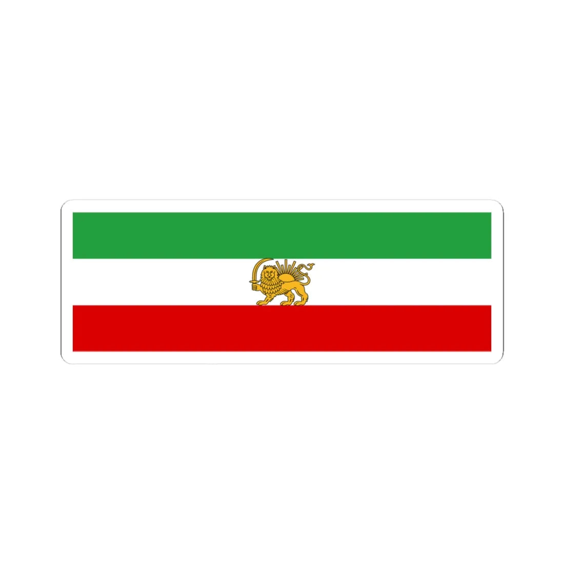 State flag of Iran 1933-1964 (Iran) STICKER Vinyl Kiss-Cut Decal 3 Inch White - The Sticker Space