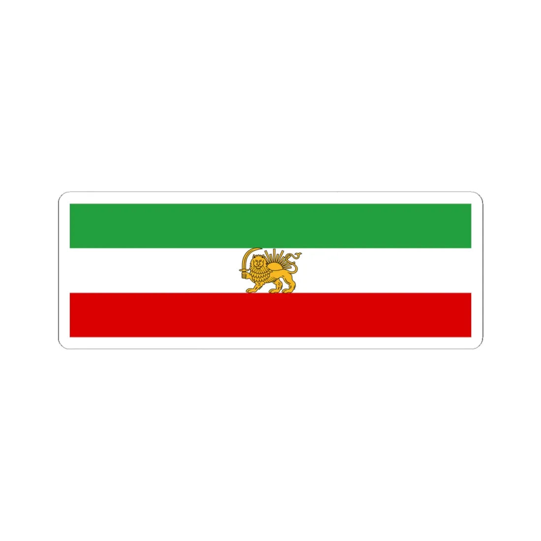 State flag of Iran 1933-1964 (Iran) STICKER Vinyl Kiss-Cut Decal 4 Inch White - The Sticker Space