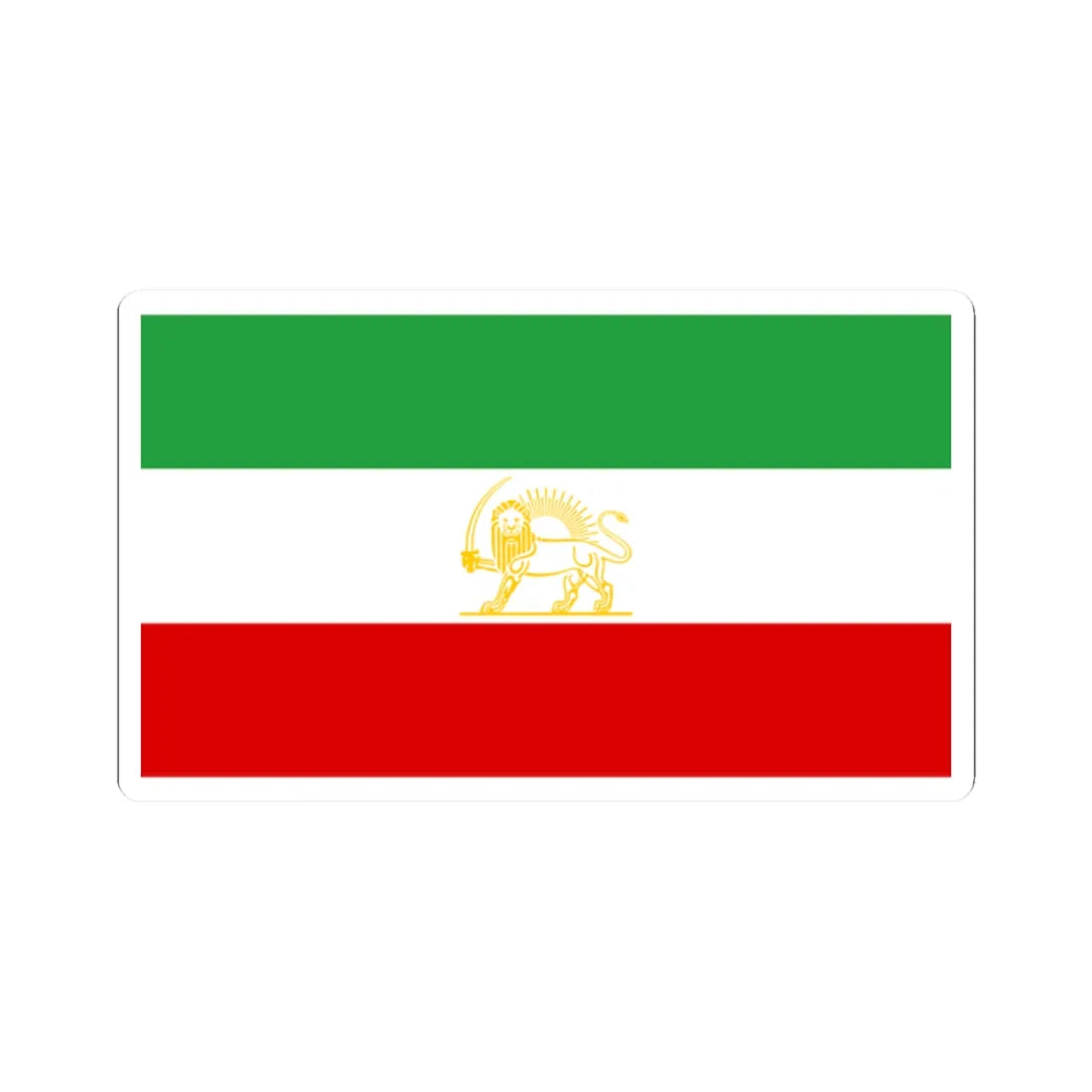 State flag of Iran 1964-1980 alternate (Iran) STICKER Vinyl Kiss-Cut Decal 2 Inch White - The Sticker Space