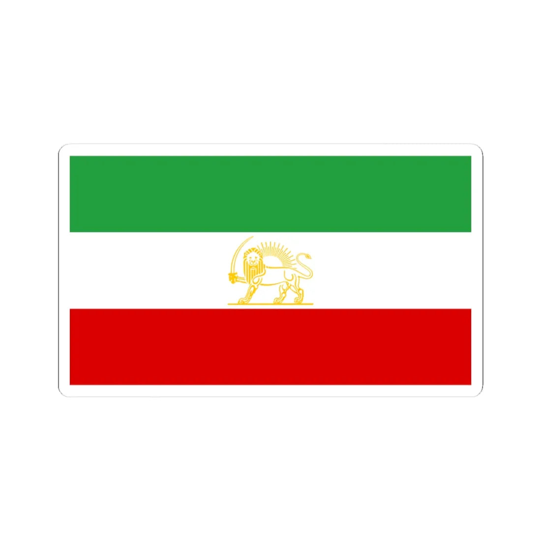 State flag of Iran 1964-1980 alternate (Iran) STICKER Vinyl Kiss-Cut Decal 3 Inch White - The Sticker Space