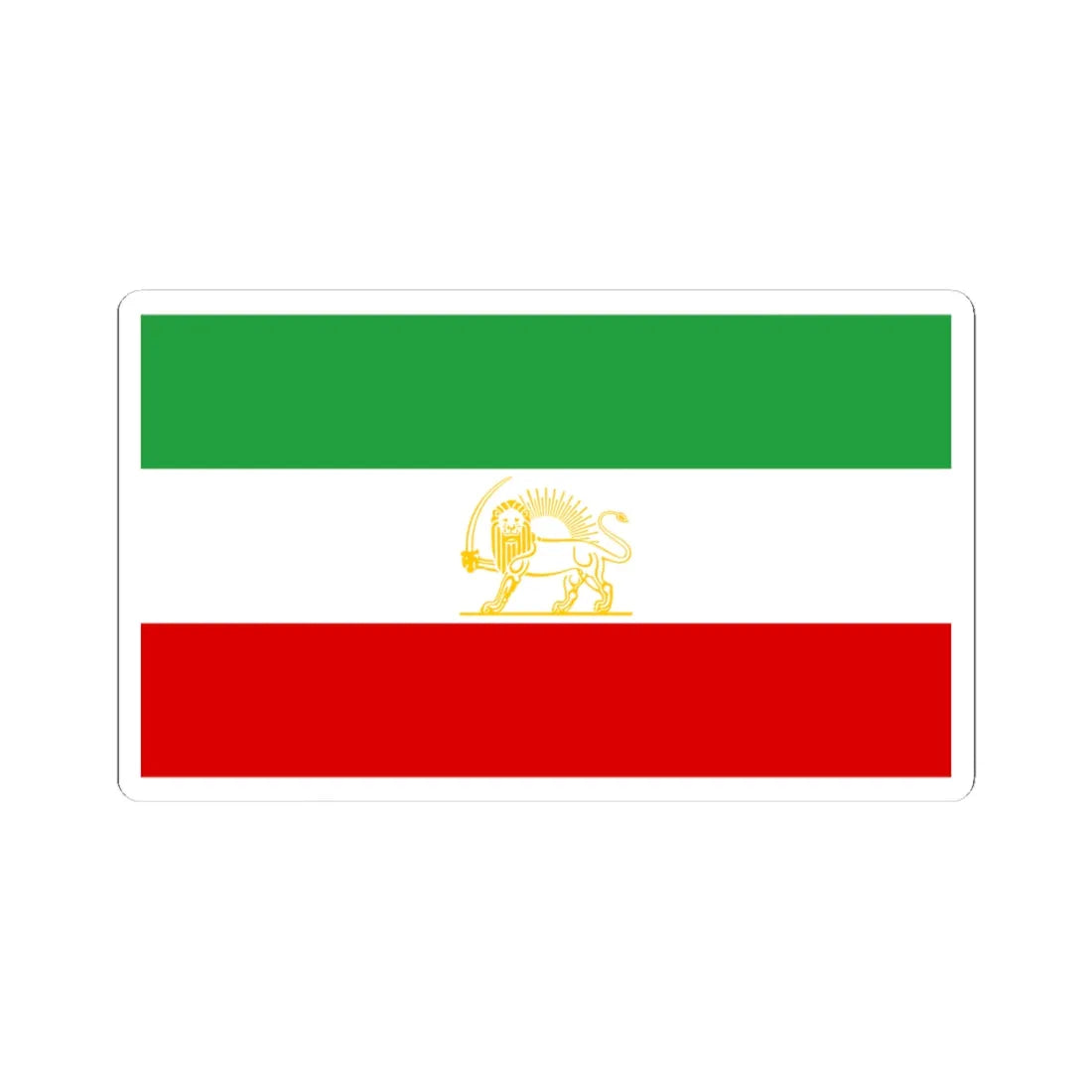 State flag of Iran 1964-1980 alternate (Iran) STICKER Vinyl Kiss-Cut Decal 4 Inch White - The Sticker Space