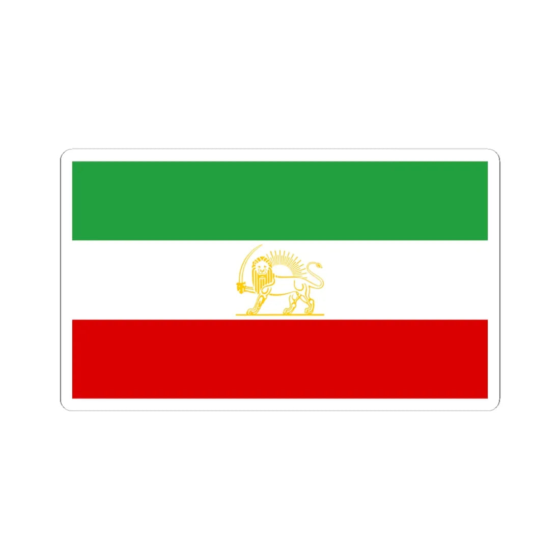 State flag of Iran 1964-1980 alternate (Iran) STICKER Vinyl Kiss-Cut Decal 6 Inch White - The Sticker Space