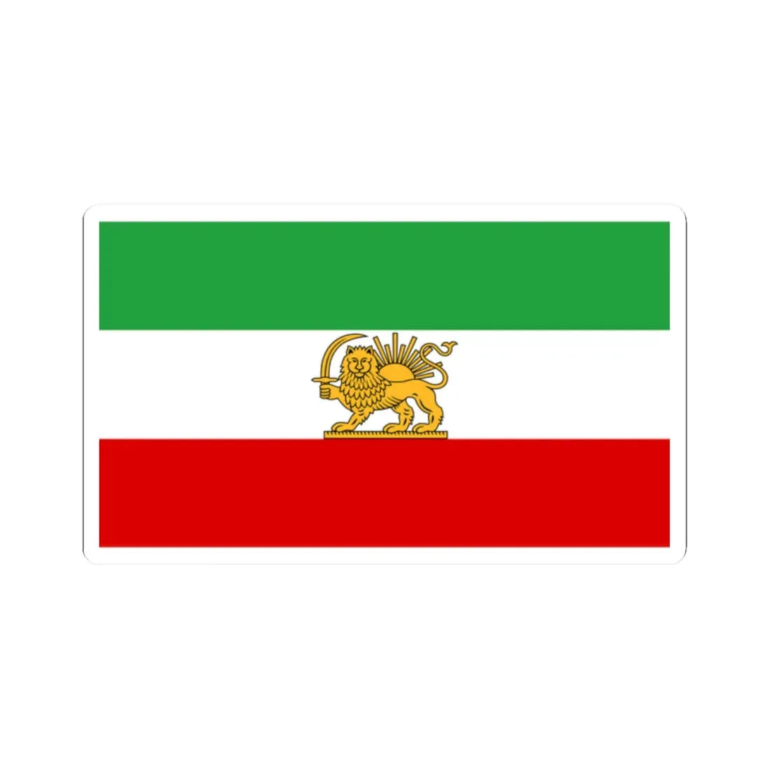 State flag of Iran 1964-1980 (Iran) STICKER Vinyl Kiss-Cut Decal 2 Inch White - The Sticker Space