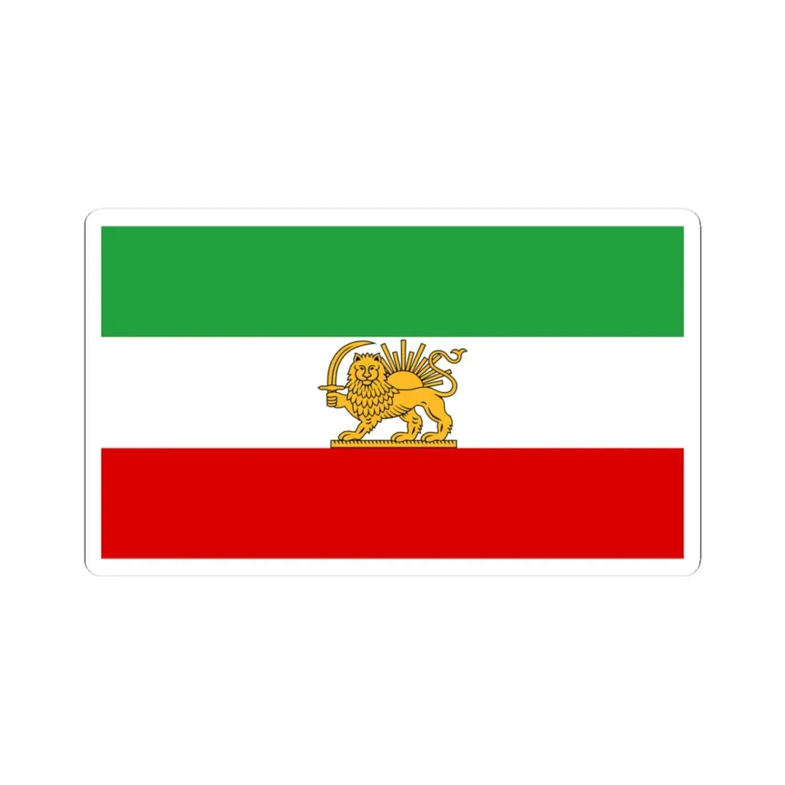 State flag of Iran 1964-1980 (Iran) STICKER Vinyl Kiss-Cut Decal 3 Inch White - The Sticker Space