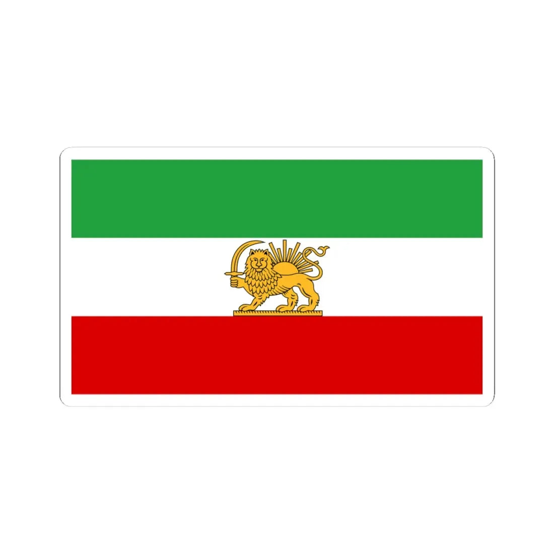 State flag of Iran 1964-1980 (Iran) STICKER Vinyl Kiss-Cut Decal 4 Inch White - The Sticker Space