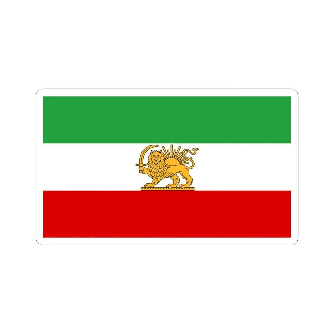 State flag of Iran 1964-1980 (Iran) STICKER Vinyl Kiss-Cut Decal 6 Inch White - The Sticker Space