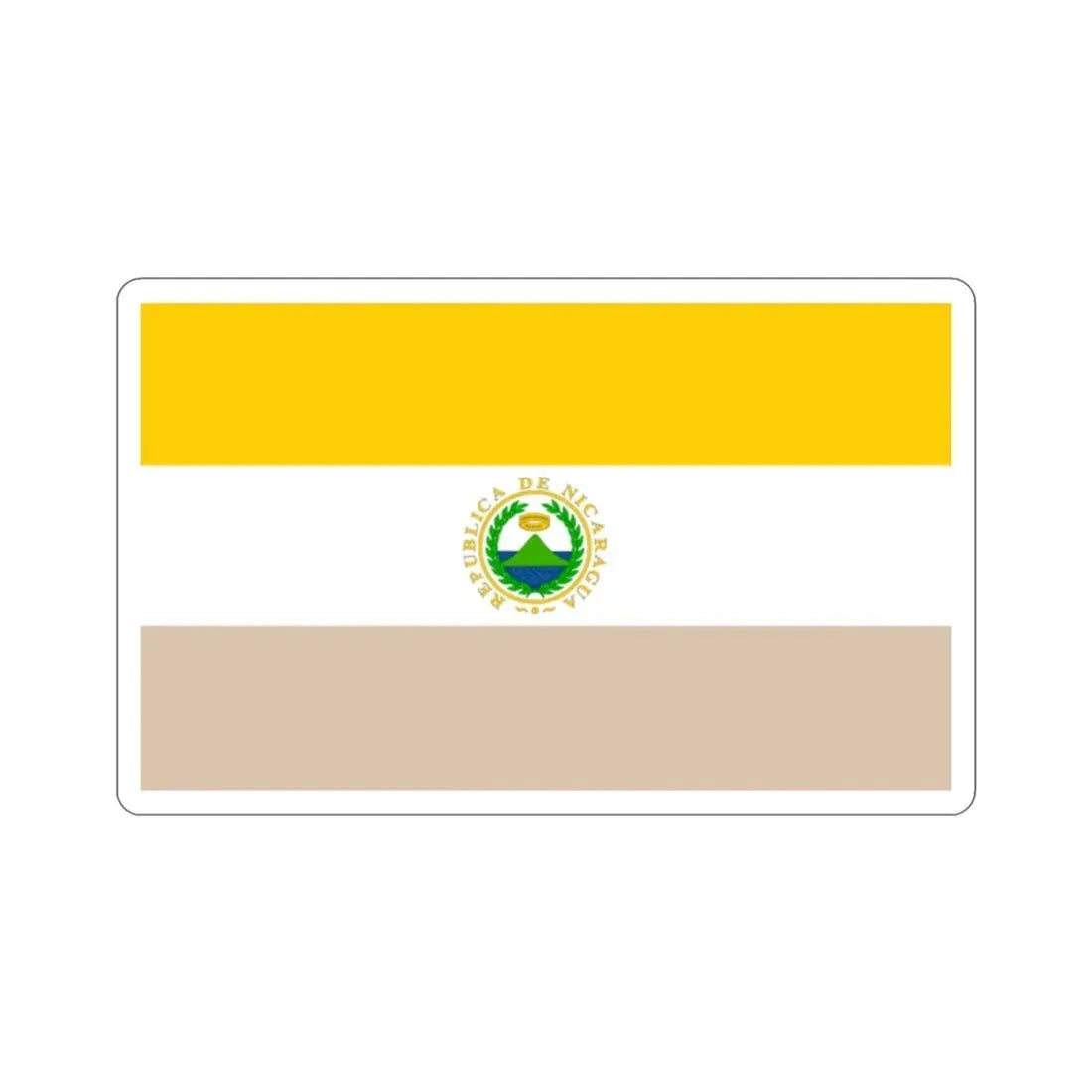 State Flag of Nicaragua (1854-1858) STICKER Vinyl Die-Cut Decal 2 Inch - The Sticker Space