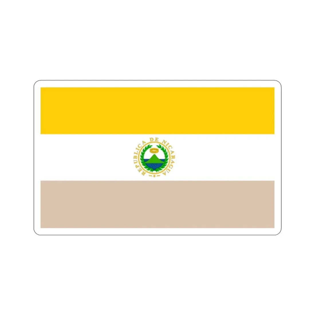 State Flag of Nicaragua (1854-1858) STICKER Vinyl Die-Cut Decal 2 Inch - The Sticker Space