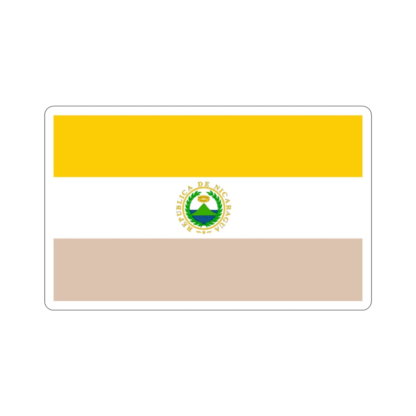 State Flag of Nicaragua (1854-1858) STICKER Vinyl Die-Cut Decal-3 Inch-The Sticker Space